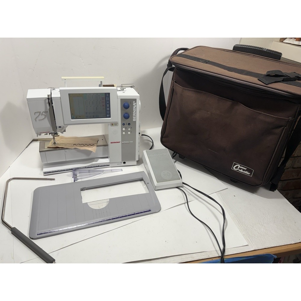 Bernina Artista 730 Sewing Embroidery‎ Machine + Accessories Pedal Wheeled Case